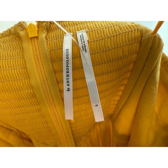 Anthropologie Corset High-Low Bubble Dress Yellow Size Large (flawed) - Picture 4 of 8
